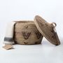 Design objects - Linen Basket - Doum Wickers & Leather - Arrows - MAKRA HANDMADE STORE