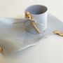 Mugs - Porcelain Lobster Cup & Saucer Gold Decoration  - SERGE NICOLE PORCELAINE