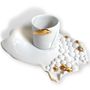 Mugs - Porcelain Lobster Cup & Saucer Gold Decoration  - SERGE NICOLE PORCELAINE