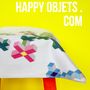 Guirlandes et boules de Noël - Nappe PIXEL impression numérique sur coton blanc - HAPPY OBJETS