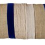 Coussins textile - BLUE coussin lin ancien et velours - OXYMORE PARIS