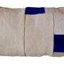 Coussins textile - BLUE coussin lin ancien et velours - OXYMORE PARIS