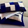 Fabric cushions - BLUE cushion vintage linen & velvet - OXYMORE PARIS