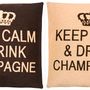 Cushions - Keep Calm Drink Champagne sets - FS HOME COLLECTIONS