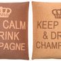 Cushions - Keep Calm Drink Champagne sets - FS HOME COLLECTIONS