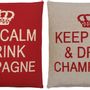 Coussins - Keep Calm Drink Champagne sets - FS HOME COLLECTIONS