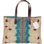 Bags and totes - Embroidered burlap tote  - JO & MARG
