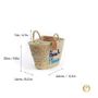 Shopping baskets - Panier Doum Small "Beach Please" Marine et turquoise - ORIGINAL MARRAKECH