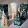 Design objects - Gold and Blue Solder - Mosaic Pillar Candle - AZUR CANDLES