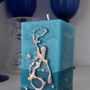 Design objects - Gold and Blue Solder - Mosaic Pillar Candle - AZUR CANDLES