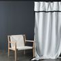 Rideaux et voilages - Joli rideau en lin lavé avec bord noir 140X270 CM - MAISON D'ÉTÉ