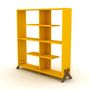Bookshelves - Kipp Bookcase (Walnut-Yellow) - RAFEVI