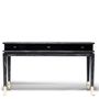 Console table - Anna Console in Black Limed Oak and Polished Brass Details - DUISTT