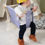 Objets déco enfant - Balançoire vichy marine et macramé beige - APRIL ELEVEN