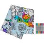 Children's arts and crafts - colour & learn world map tablecloth. - EATSLEEPDOODLE