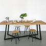 Tables Salle à Manger - Table HAMBURG en chêne Live Edge - pieds asymétriques - FOR ME LAB