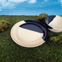 Everyday plates - ½ & ½ Melamine Ivory / Navy Blue Dinner Plate - THOMAS FUCHS CREATIVE