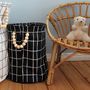 Decorative objects - cotton basket with wooden beads - NUUKK