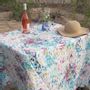 Linge de table textile - Nappe en coton enduit Reflets Turquoise - FLEUR DE SOLEIL