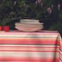 Table linen - Wipeable tablecloth Coral Stripes  - FLEUR DE SOLEIL