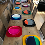 Everyday plates - ½ & ½ Melamine Orange / Navy Blue Side Plate - THOMAS FUCHS CREATIVE
