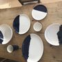 Everyday plates - ½ & ½ Melamine Ivory / Navy Blue Dinner Plate - THOMAS FUCHS CREATIVE