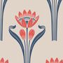 Wallpaper - Tulipes Blanc Rouge - ISIDORE LEROY