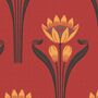 Wallpaper - Tulipes Blanc Rouge - ISIDORE LEROY