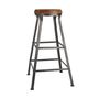 Tabourets - Tall Solid Wood & Metal Work Bar Stool - 32 Inch - INDUSTVILLE