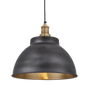 Hanging lights - Brooklyn Dome Pendant - 13 Inch - Pewter & Brass - INDUSTVILLE