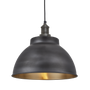 Hanging lights - Brooklyn Dome Pendant - 13 Inch - Pewter & Brass - INDUSTVILLE