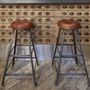 Tabourets - Tall Solid Wood & Metal Work Bar Stool - 32 Inch - INDUSTVILLE
