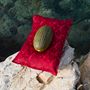 Cushions - Organic satin silk cushion Yoko - red - PALAIS