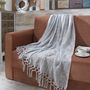 Throw blankets - Hand fringed throw - PANDORA TRADE