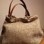 Bags and totes - Tweed carrier bag, with 2 evolutive leather handles - ISABELLE DANICOURT