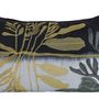 Fabric cushions - Ochre Leaf Cushion Embroidered Charcoal  - EVOLUTION PRODUCT