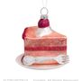 Christmas garlands and baubles - ORNAMENT GLASS PINK CAKE W/ SILVER FORK 7CM - VONDELS AMSTERDAM