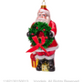 Christmas garlands and baubles - ORNAMENT GLASS RED SANTA W/WREATH 15 CM - VONDELS AMSTERDAM