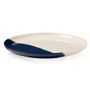 Everyday plates - ½ & ½ Melamine Ivory / Navy Blue Side Plate - THOMAS FUCHS CREATIVE