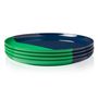 Assiettes au quotidien - ½ & ½ Melamine Green / Navy Blue Side Plate - Set of 4 - THOMAS FUCHS CREATIVE