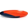 Everyday plates - ½ & ½ Melamine Orange / Navy Blue Dinner Plate - THOMAS FUCHS CREATIVE