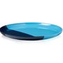 Assiettes au quotidien - ½ & ½ Melamine Light Blue / Navy Blue Dinner Plate - Set of 4 - THOMAS FUCHS CREATIVE