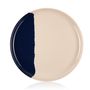 Everyday plates - ½ & ½ Melamine Ivory / Navy Blue Dinner Plate - THOMAS FUCHS CREATIVE