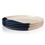 Everyday plates - ½ & ½ Melamine Ivory / Navy Blue Dinner Plate - THOMAS FUCHS CREATIVE