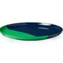Everyday plates - ½ & ½ Melamine Green / Navy Blue Dinner Plate - THOMAS FUCHS CREATIVE