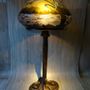 Table lamps - Engraved glass lamps, Gallé style lamps, Art Nouveau - TIEF