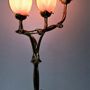 Art glass - Gallé style engraved glass lamps - TIEF