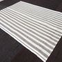 Artistic hardware - Vertical Brown Stripe White Rug  - AKM WOVEN KILIM