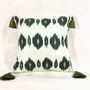 Fabric cushions - GREEN LEAVES SILK CUSHION COVER - L'ATELIER FOLKLORE
