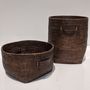 Trays - Brown Rattan Collection with leather handles - BAOLGI